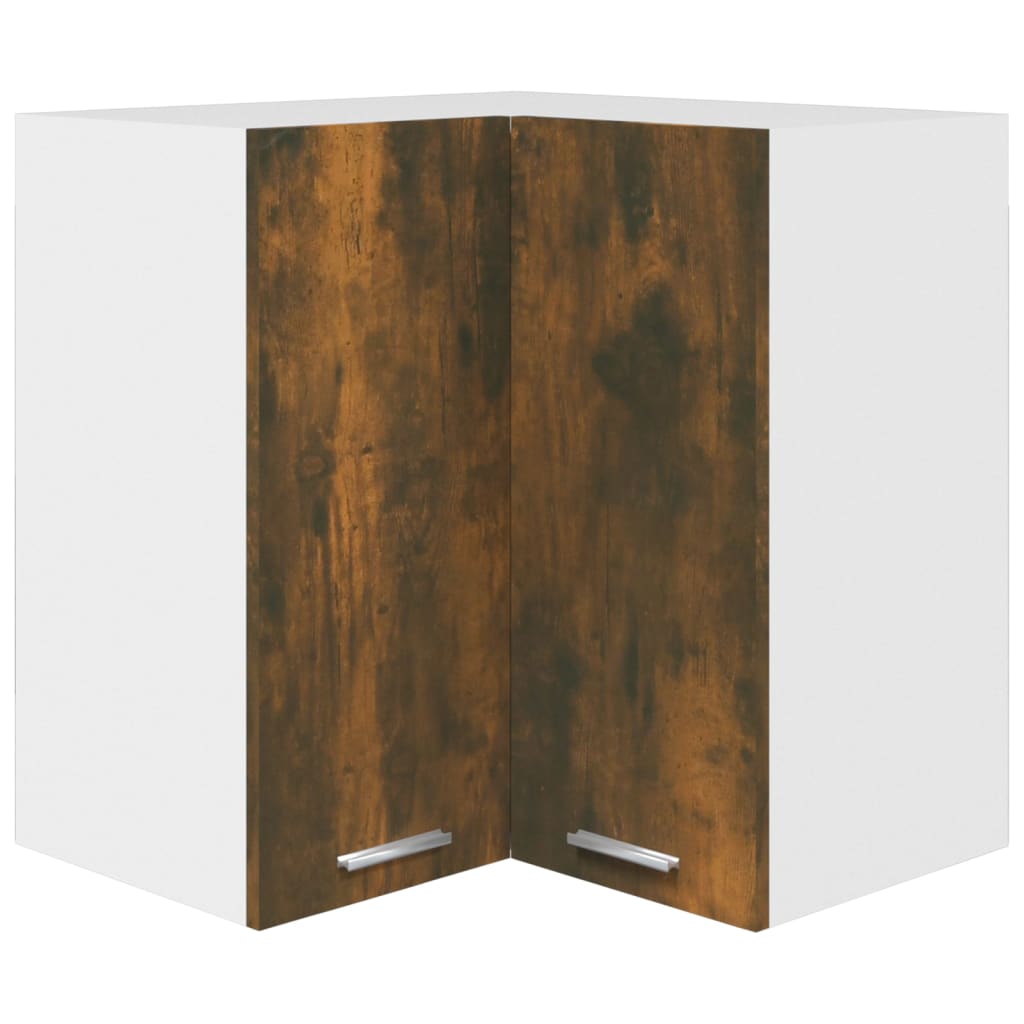 vidaXL Hanging Corner Cabinet "Lyon" Smoked Oak 57x57x60 cm Engineered Wood