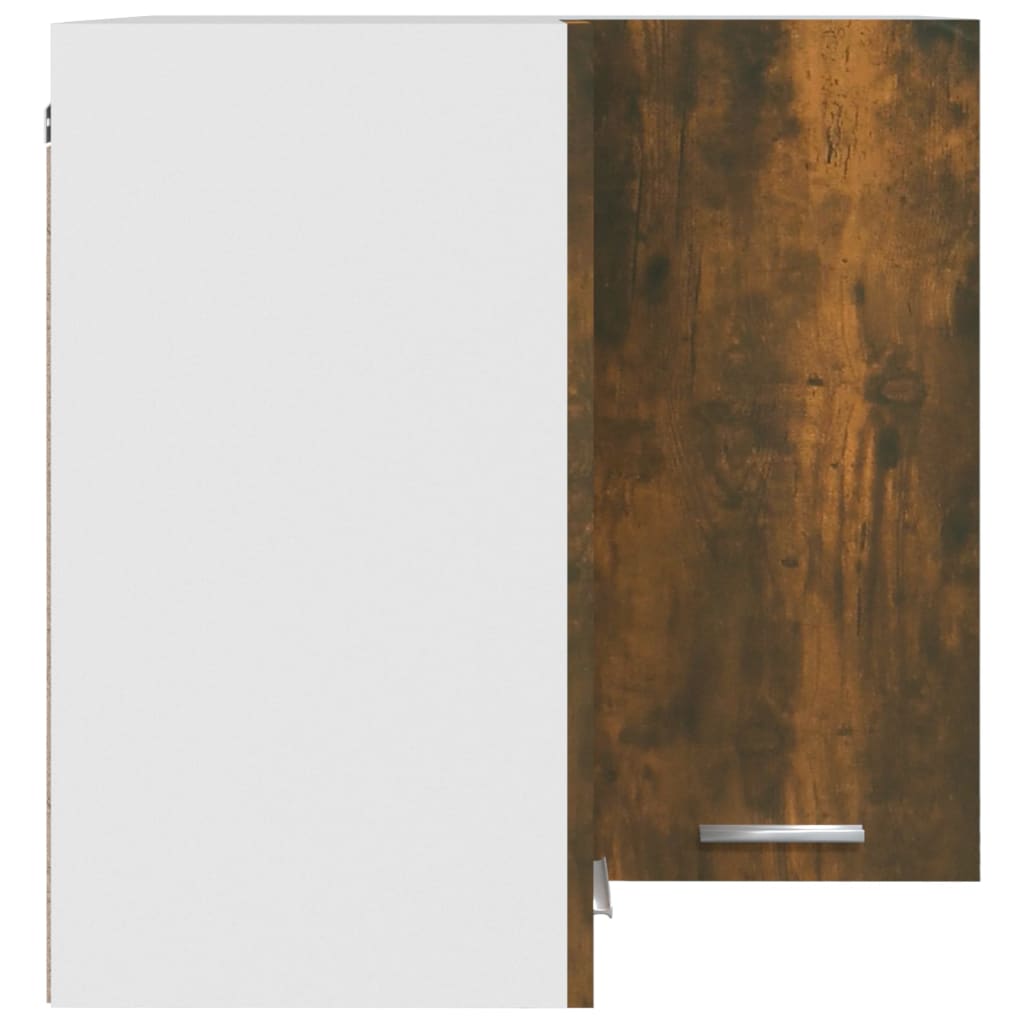 vidaXL Hanging Corner Cabinet "Lyon" Smoked Oak 57x57x60 cm Engineered Wood