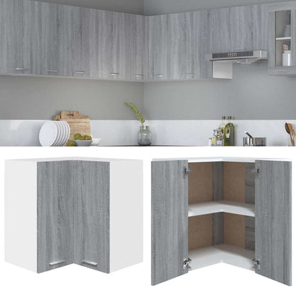 vidaXL Hanging Corner Cabinet "Lyon" Grey Sonoma 57x57x60 cm