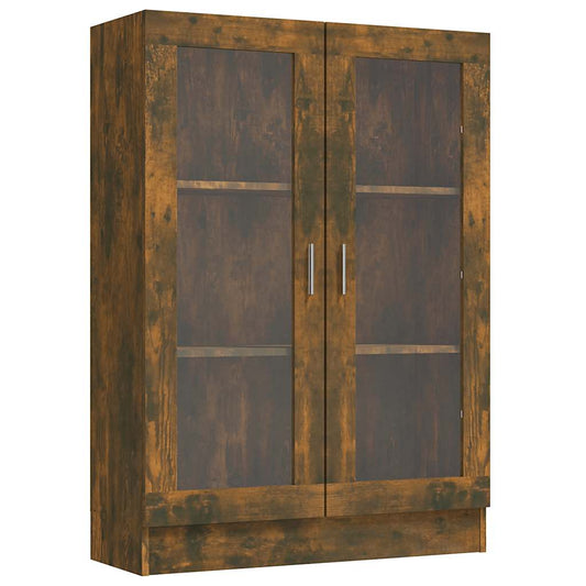 vidaXL Vitrine Cabinet Smoked Oak 82,5x30,5x115 cm Engineered Wood