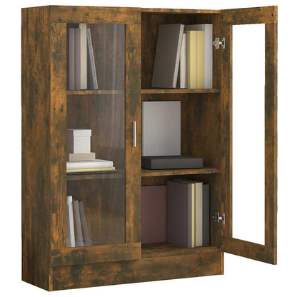 vidaXL Vitrine Cabinet Smoked Oak 82,5x30,5x115 cm Engineered Wood