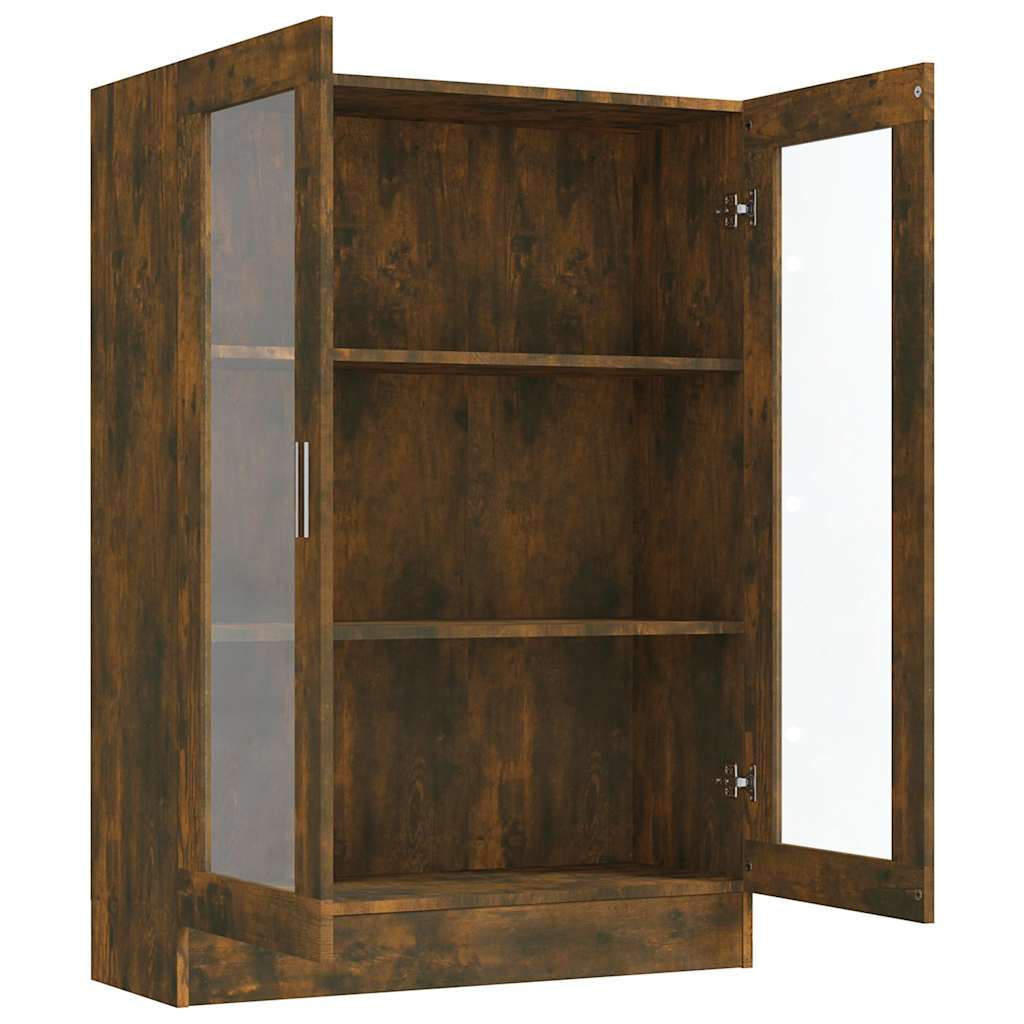 vidaXL Vitrine Cabinet Smoked Oak 82,5x30,5x115 cm Engineered Wood
