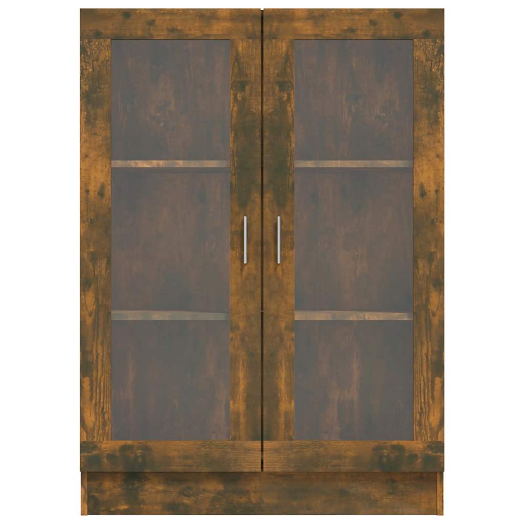 vidaXL Vitrine Cabinet Smoked Oak 82,5x30,5x115 cm Engineered Wood