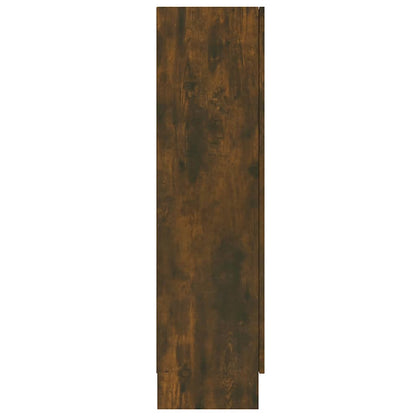 vidaXL Vitrine Cabinet Smoked Oak 82,5x30,5x115 cm Engineered Wood