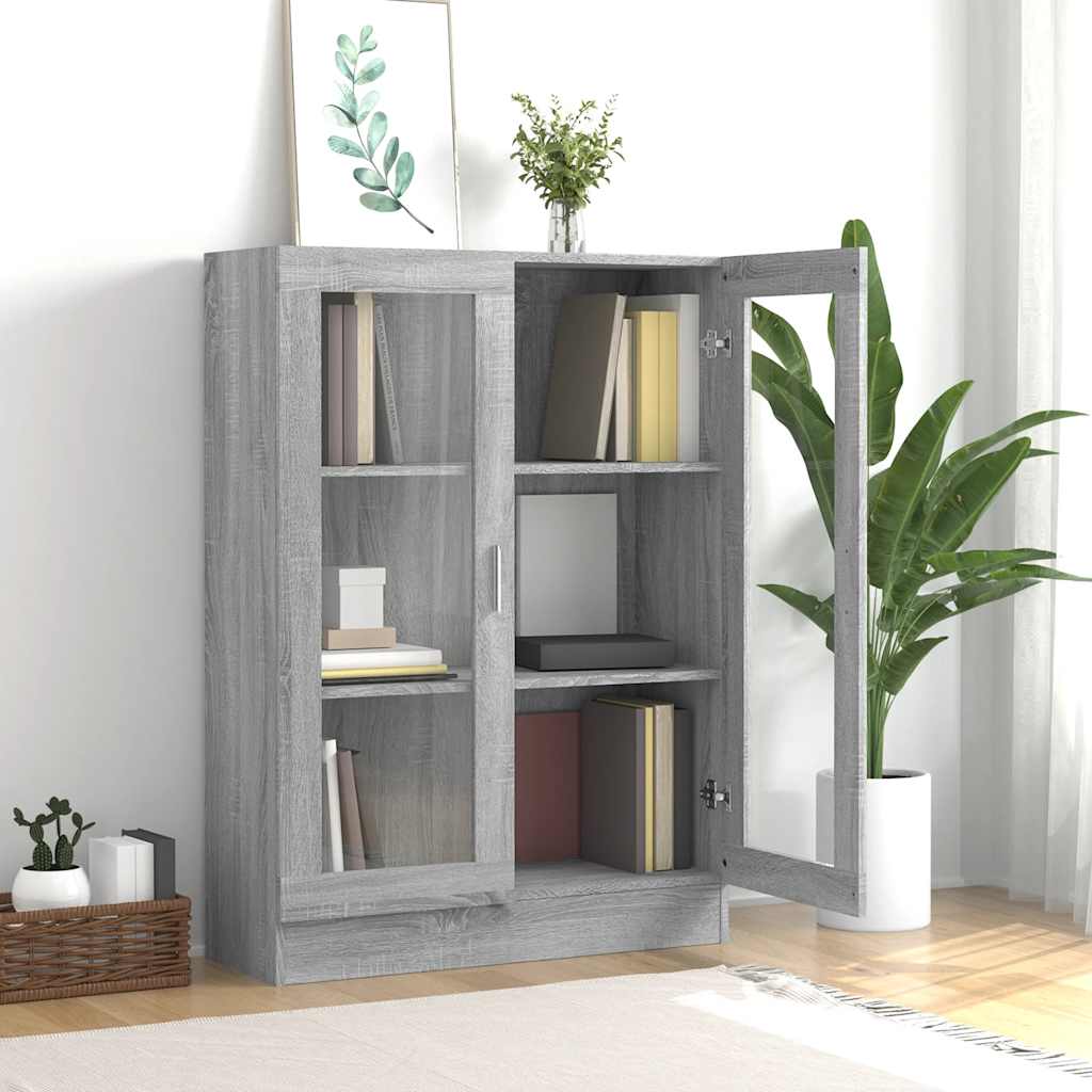 vidaXL Vitrine Cabinet Grey Sonoma 82,5x30,5x115 cm Engineered Wood