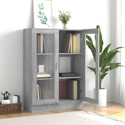 vidaXL Vitrine Cabinet Grey Sonoma 82,5x30,5x115 cm Engineered Wood