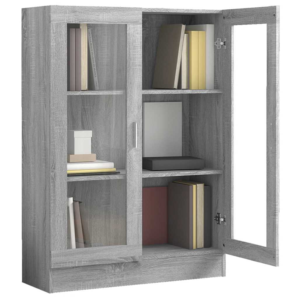 vidaXL Vitrine Cabinet Grey Sonoma 82,5x30,5x115 cm Engineered Wood