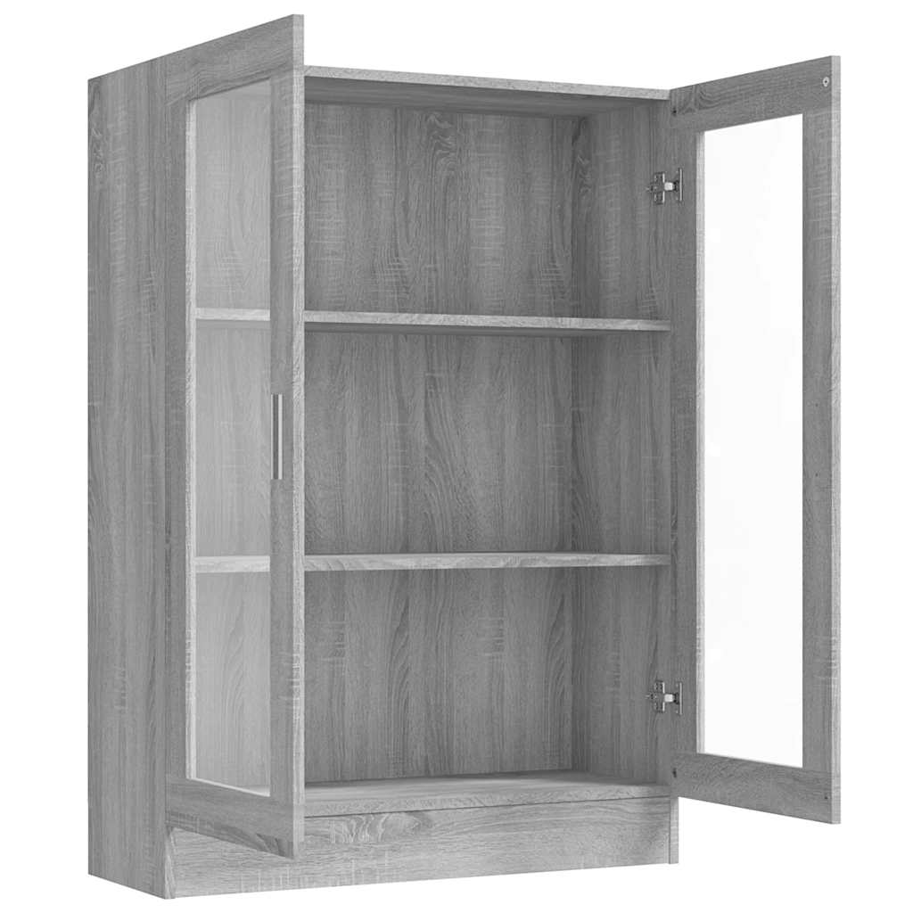 vidaXL Vitrine Cabinet Grey Sonoma 82,5x30,5x115 cm Engineered Wood