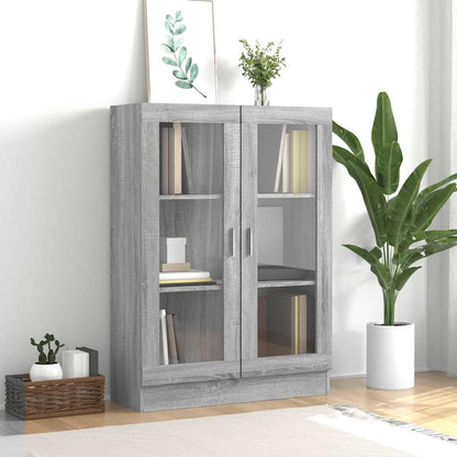 vidaXL Vitrine Cabinet Grey Sonoma 82,5x30,5x115 cm Engineered Wood
