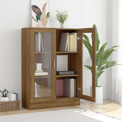 vidaXL Vitrine Cabinet Brown Oak 82.5x30.5x115 cm Engineered Wood