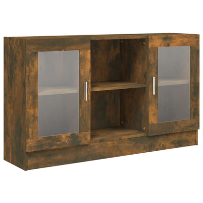 vidaXL Vitrine Cabinet Smoked Oak 120x30,5x70 cm Engineered Wood