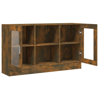 vidaXL Vitrine Cabinet Smoked Oak 120x30,5x70 cm Engineered Wood