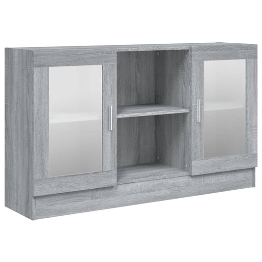 vidaXL Vitrine Cabinet Grey Sonoma 120x30.5x70 cm Engineered Wood