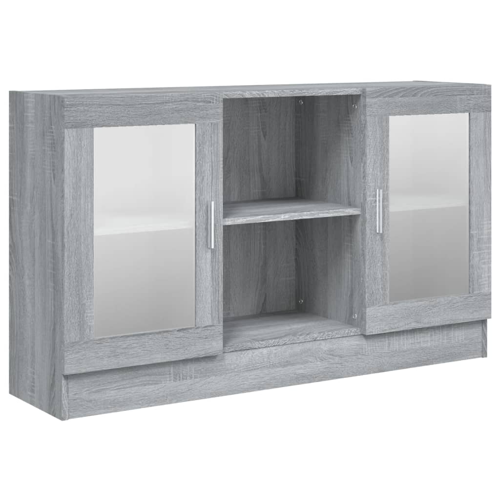 vidaXL Vitrine Cabinet Grey Sonoma 120x30,5x70 cm Engineered Wood