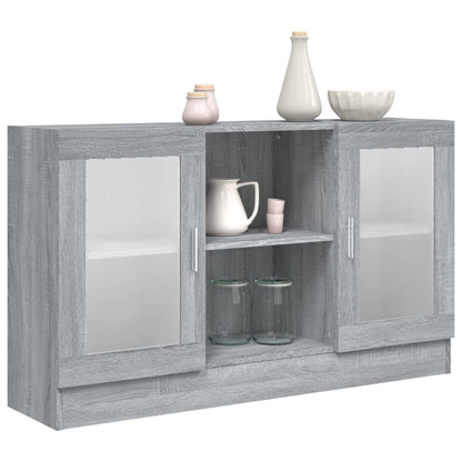 vidaXL Vitrine Cabinet Grey Sonoma 120x30,5x70 cm Engineered Wood