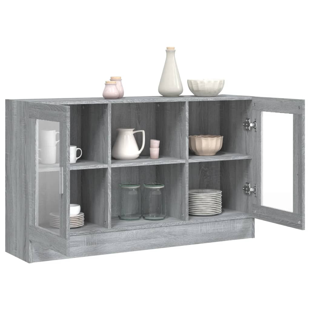 vidaXL Vitrine Cabinet Grey Sonoma 120x30,5x70 cm Engineered Wood
