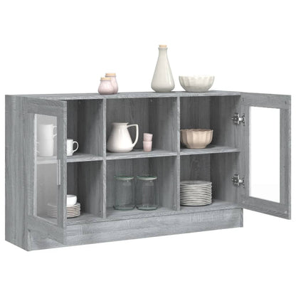 vidaXL Vitrine Cabinet Grey Sonoma 120x30,5x70 cm Engineered Wood
