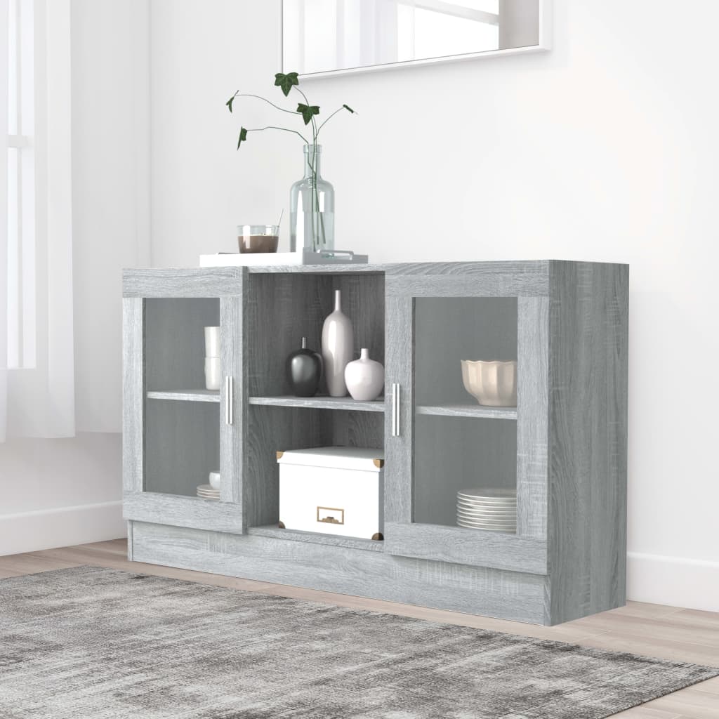 vidaXL Vitrine Cabinet Grey Sonoma 120x30,5x70 cm Engineered Wood