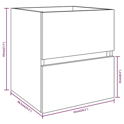 vidaXL Sink Cabinet Smoked Oak 41x38.5x45 cm Engineered Wood