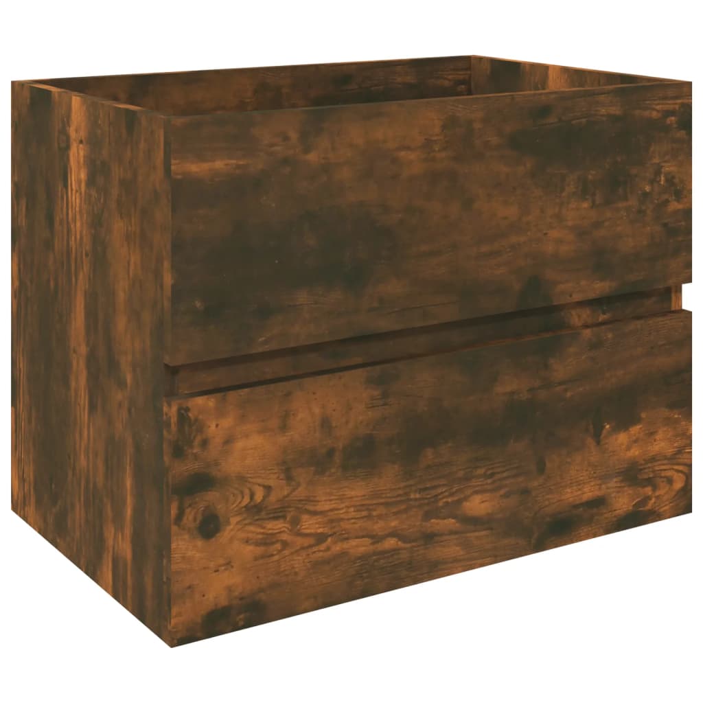 vidaXL Sink Cabinet Smoked Oak 60x38.5x45 cm Engineered Wood