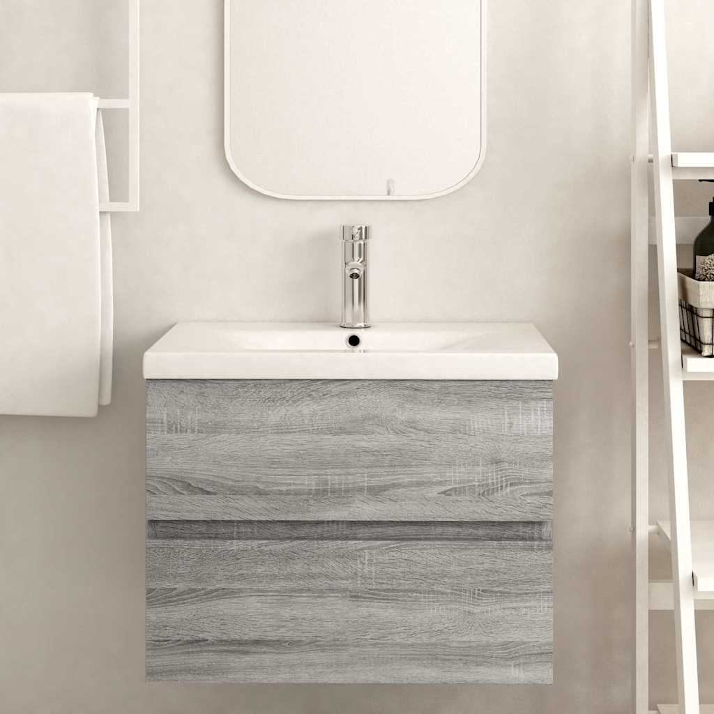 vidaXL Sink Cabinet Grey Sonoma 60x38.5x45 cm Engineered Wood