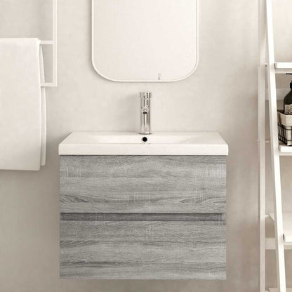 vidaXL Sink Cabinet Grey Sonoma 60x38.5x45 cm Engineered Wood