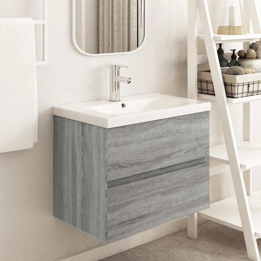 vidaXL Sink Cabinet Grey Sonoma 60x38.5x45 cm Engineered Wood