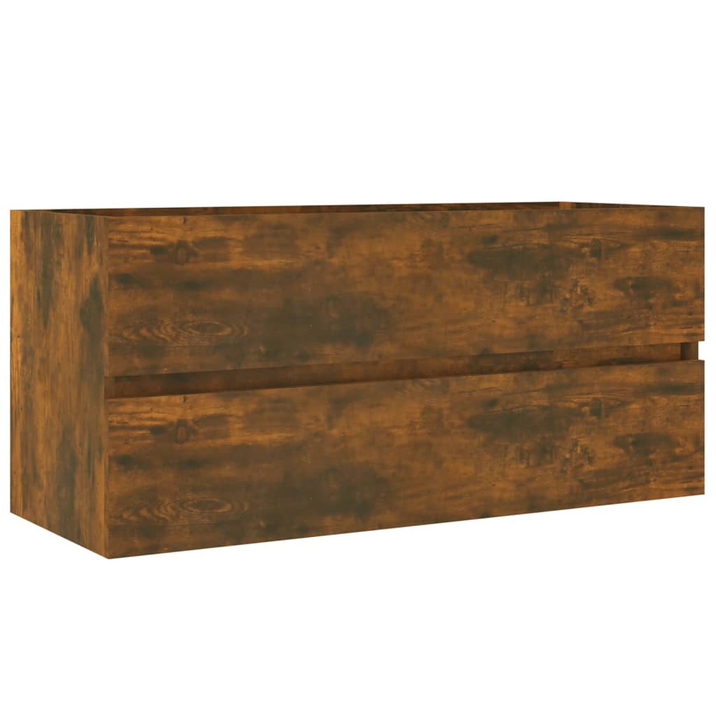 vidaXL Sink Cabinet Smoked Oak 100x38.5x45 cm Engineered Wood