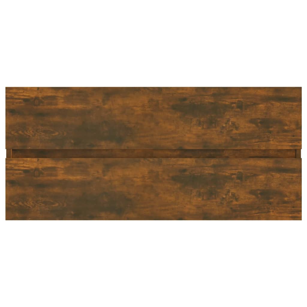 vidaXL Sink Cabinet Smoked Oak 100x38.5x45 cm Engineered Wood