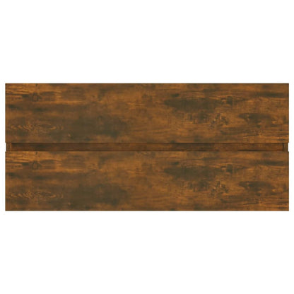 vidaXL Sink Cabinet Smoked Oak 100x38.5x45 cm Engineered Wood