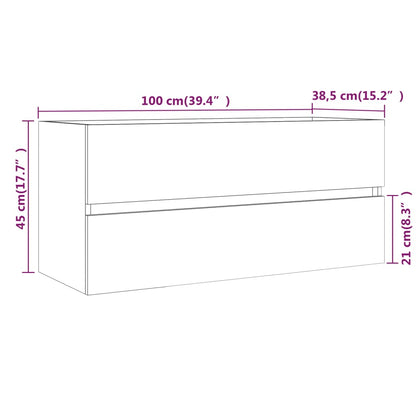 vidaXL Sink Cabinet Smoked Oak 100x38.5x45 cm Engineered Wood
