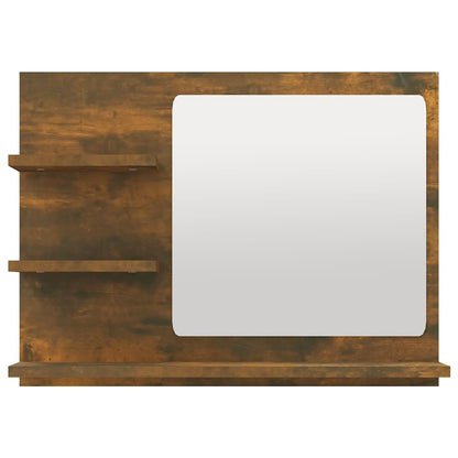 815660 vidaXL Bathroom Mirror Smoked Oak 60x10,5x45 cm Engineered Wood