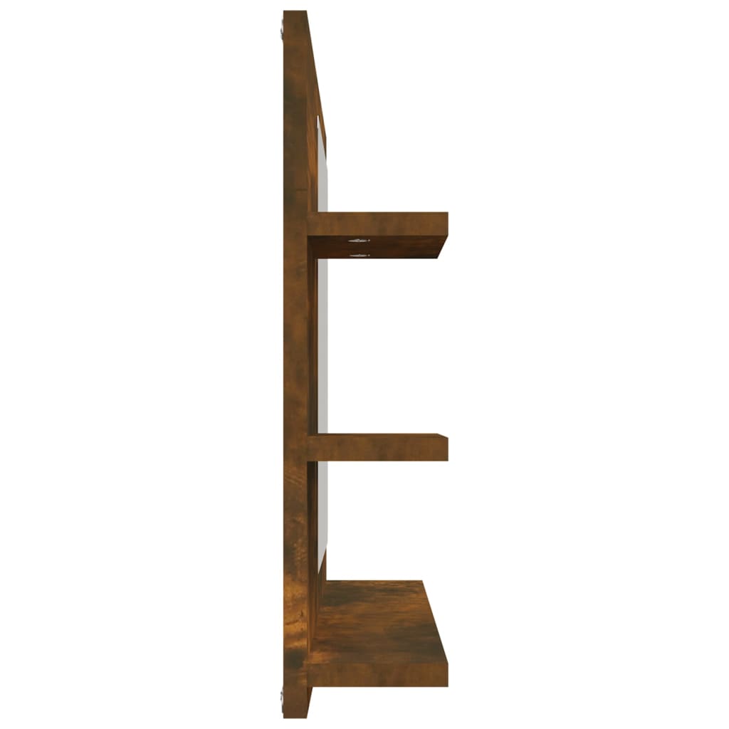 vidaXL Bathroom Mirror Smoked Oak 60x10.5x45 cm Engineered Wood