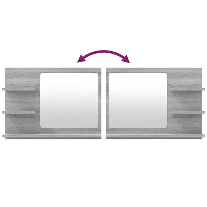 vidaXL Bathroom Mirror Grey Sonoma 60x10.5x45 cm Engineered Wood