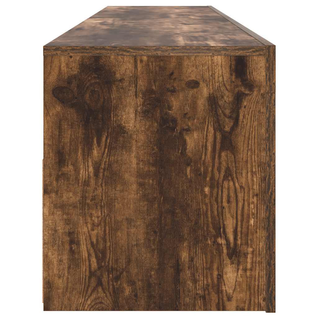 vidaXL TV Cabinet with LED Lights Smoked Oak 120x35x40 cm