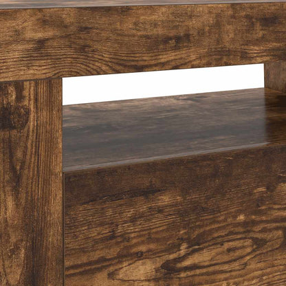 vidaXL TV Cabinet with LED Lights Smoked Oak 120x35x40 cm