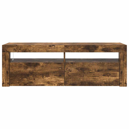 vidaXL TV Cabinet with LED Lights Smoked Oak 120x35x40 cm