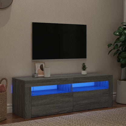 vidaXL TV Cabinet with LED Lights Grey Sonoma 120x35x40 cm