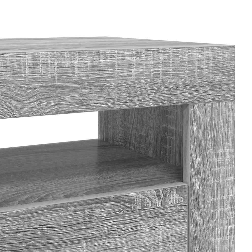 vidaXL TV Cabinet with LED Lights Grey Sonoma 120x35x40 cm