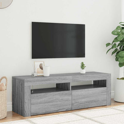 vidaXL TV Cabinet with LED Lights Grey Sonoma 120x35x40 cm