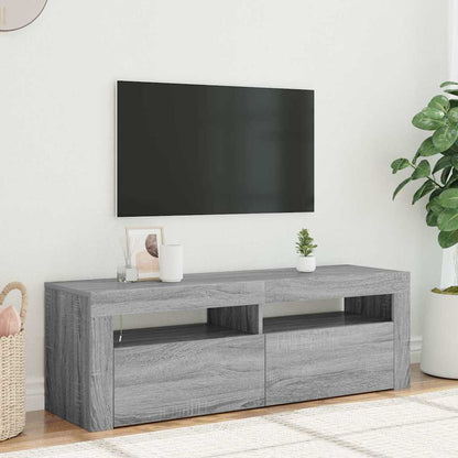 vidaXL TV Cabinet with LED Lights Grey Sonoma 120x35x40 cm