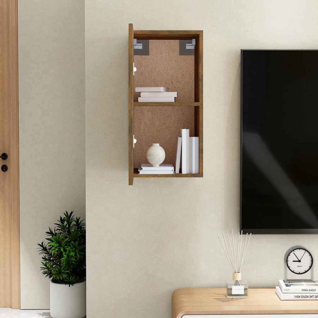 vidaXL TV Cabinet Smoked Oak 30.5x30x60 cm Engineered Wood