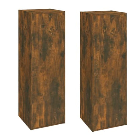vidaXL 2 Piece TV Cabinet Set Smoked Oak 30,5x30x90 cm Engineered Wood