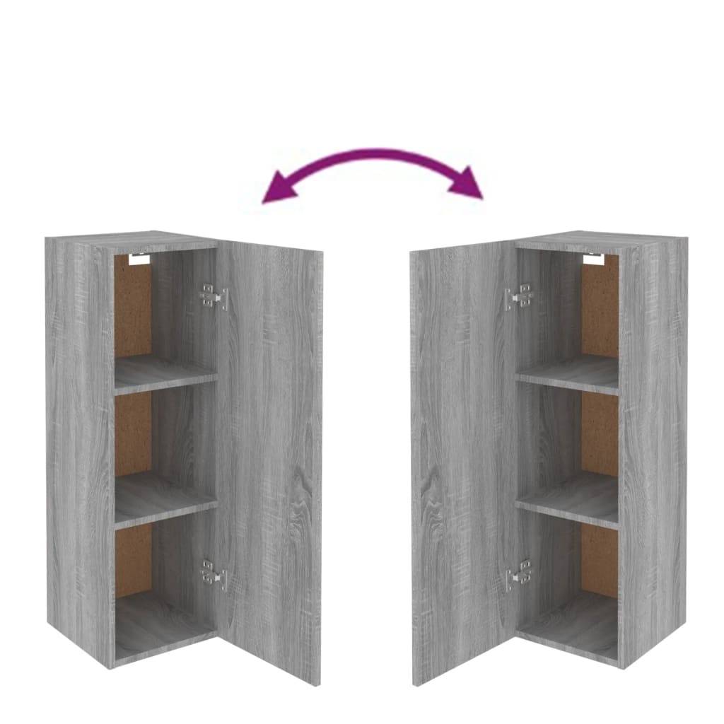 vidaXL TV Cabinet Grey Sonoma 30.5x30x90 cm Engineered Wood