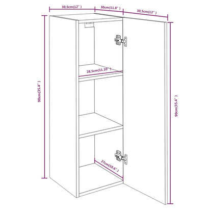 vidaXL TV Cabinet Grey Sonoma 30.5x30x90 cm Engineered Wood
