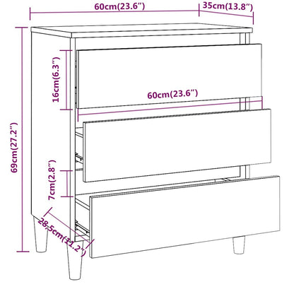 815804 vidaXL Sideboard Smoked Oak 60x35x69 cm Engineered Wood