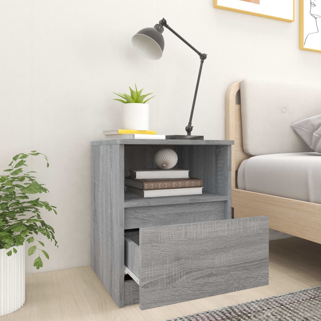 vidaXL Bedside Cabinet Grey Sonoma 40x40x50 cm Engineered Wood