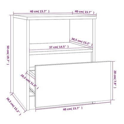 vidaXL Bedside Cabinets 2 pcs Grey Sonoma 40x40x50 cm Engineered Wood