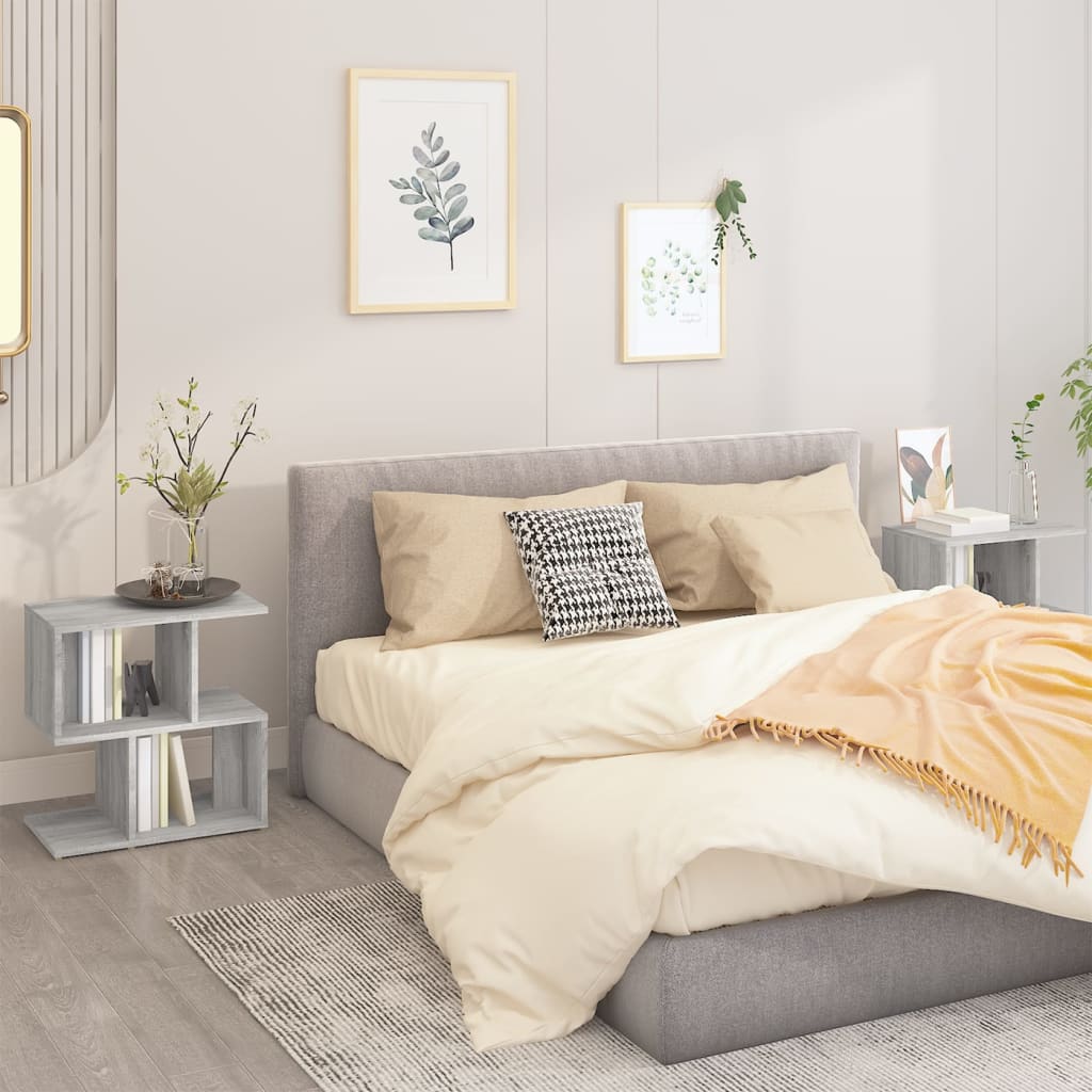 vidaXL Bedside Cabinets 2 pcs Grey Sonoma 50x30x51.5 cm Engineered Wood