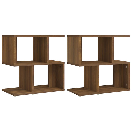 vidaXL Bedside Cabinets 2 pcs Brown Oak 50x30x51,5 cm Engineered Wood